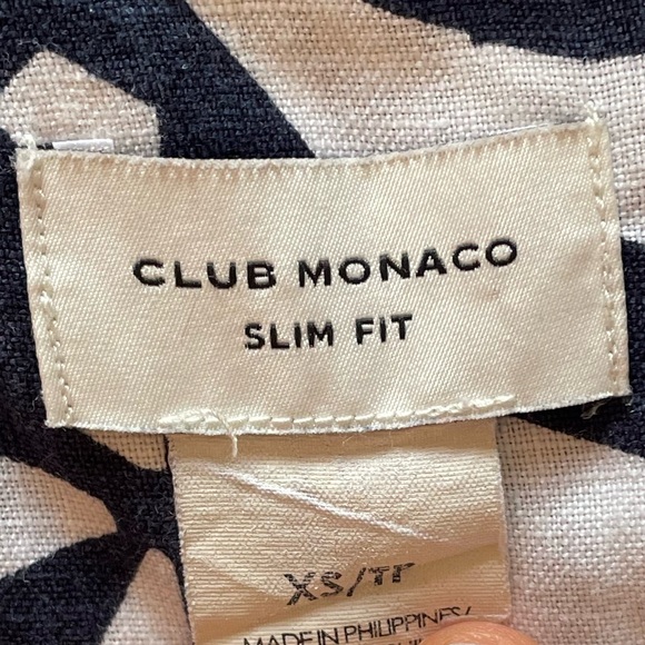 100% Linen Club Monaco Button Up (Blue/White size men’s XS) - Picture 6 of 6
